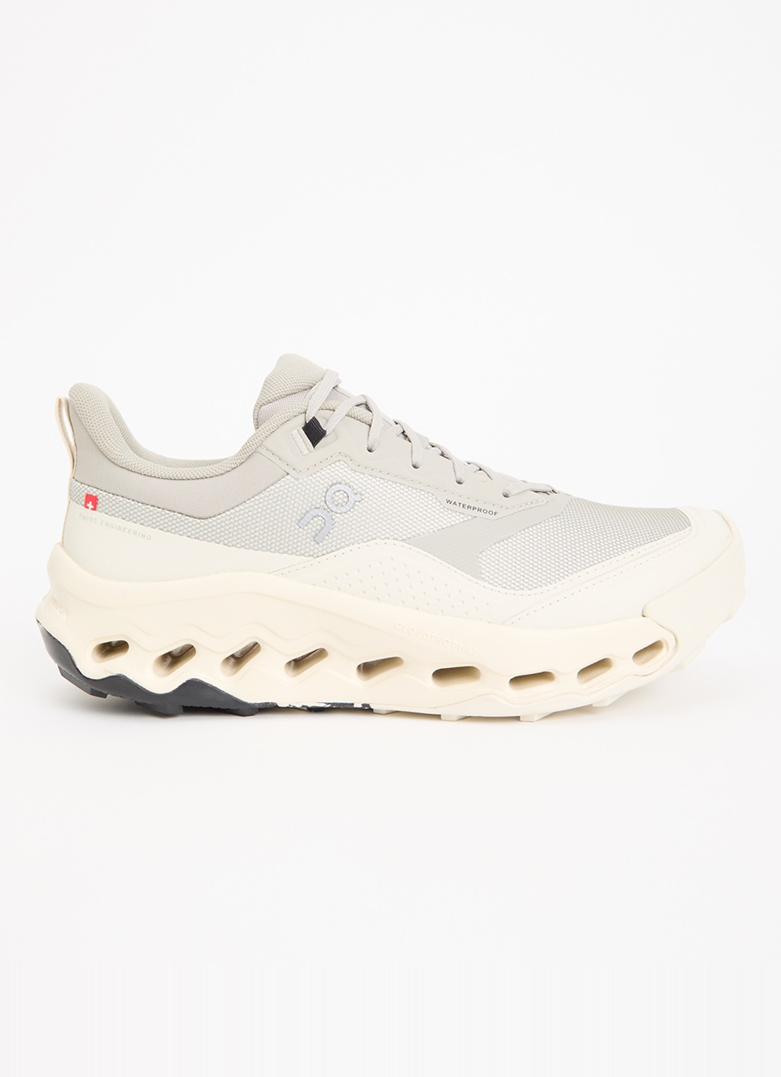 On Sneaker van mesh met logo - voorkant 5 gebroken wit