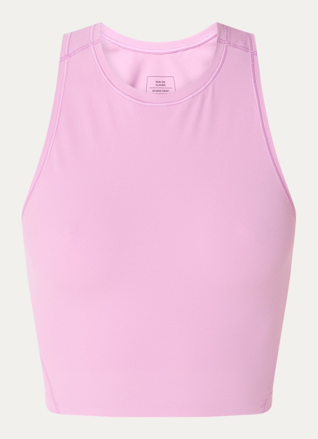 On Studio crop top met logo - voorkant roze