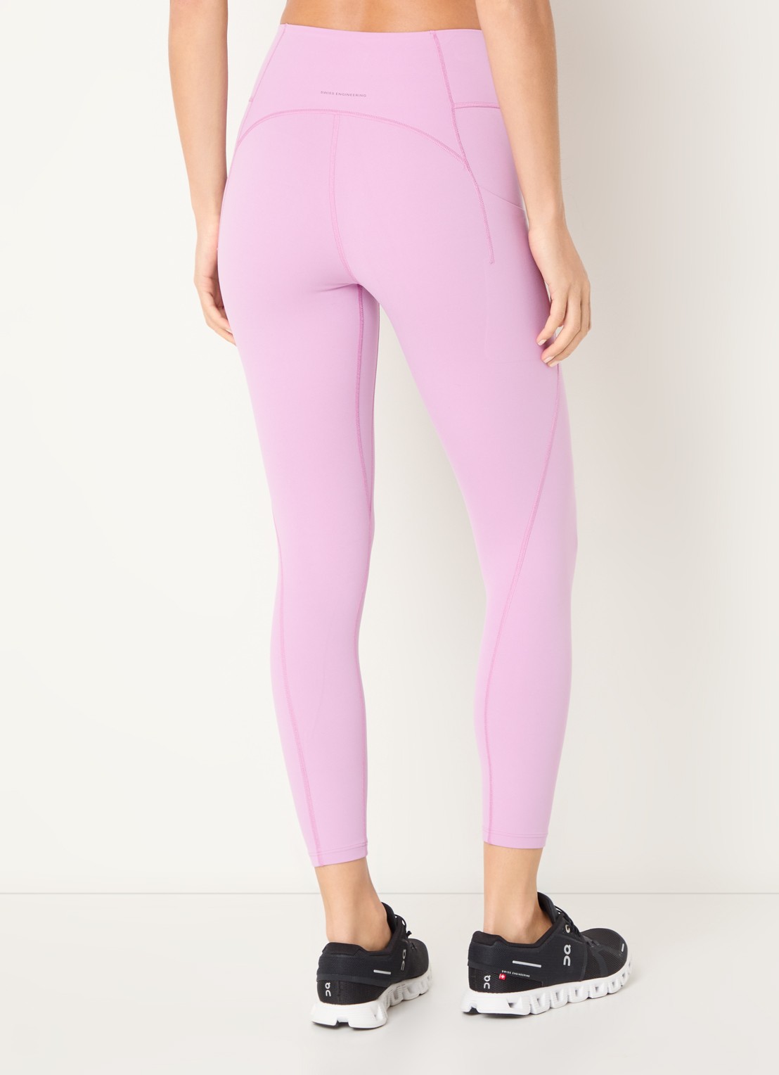 On Studio high waist skinny fit cropped trainingslegging - achterkant roze