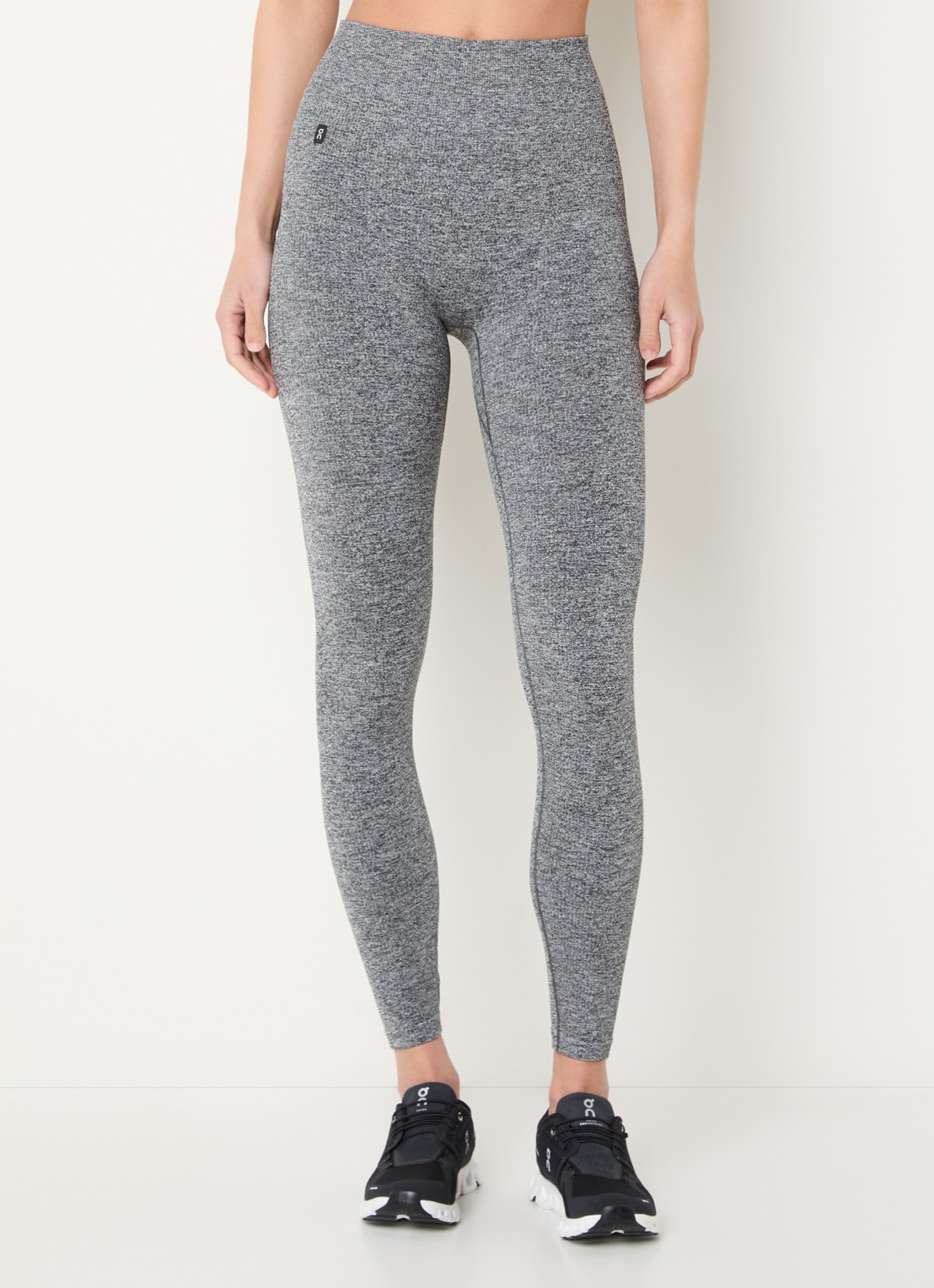 On Studio high waist skinny fit trainingslegging met logo - detail 3 grijs