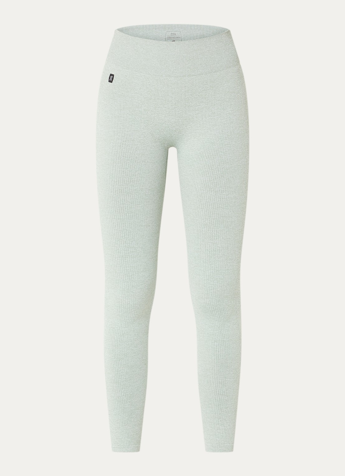 On Studio high waist skinny fit trainingslegging met logo - voorkant 2 lindegroen