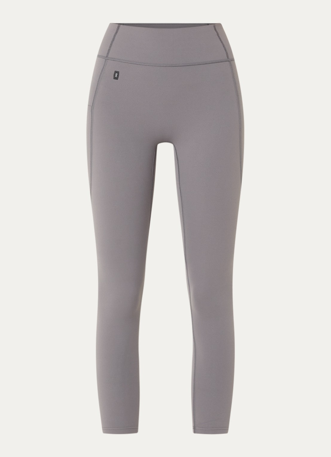 On Studio high waist skinny fit trainingslegging met logo - voorkant 4 grijs