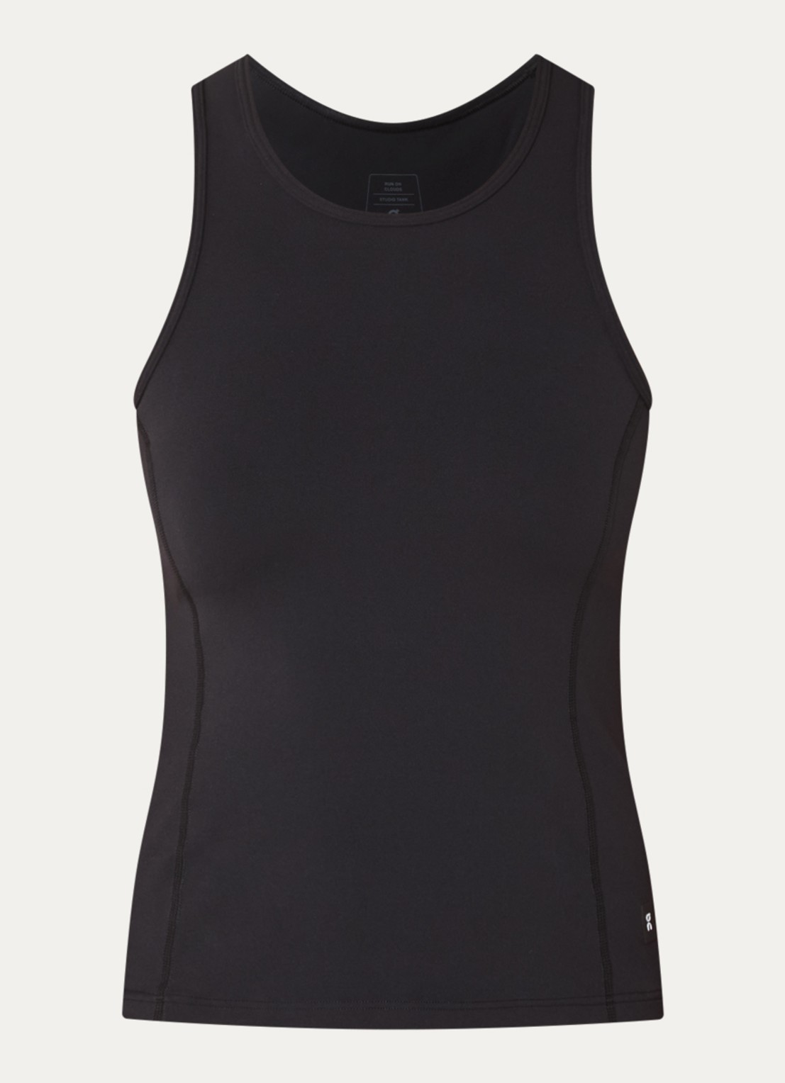 On Studio tanktop met ronde hals - voorkant zwart