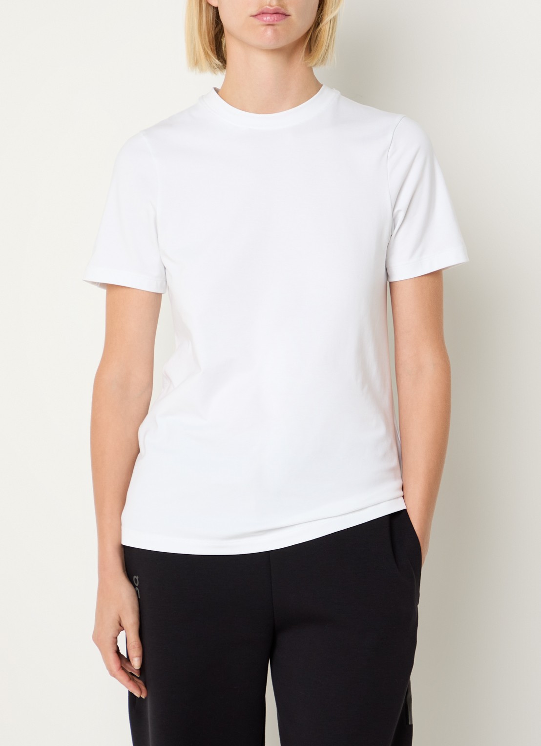 On Trainings T-shirt ronde hals - detail wit