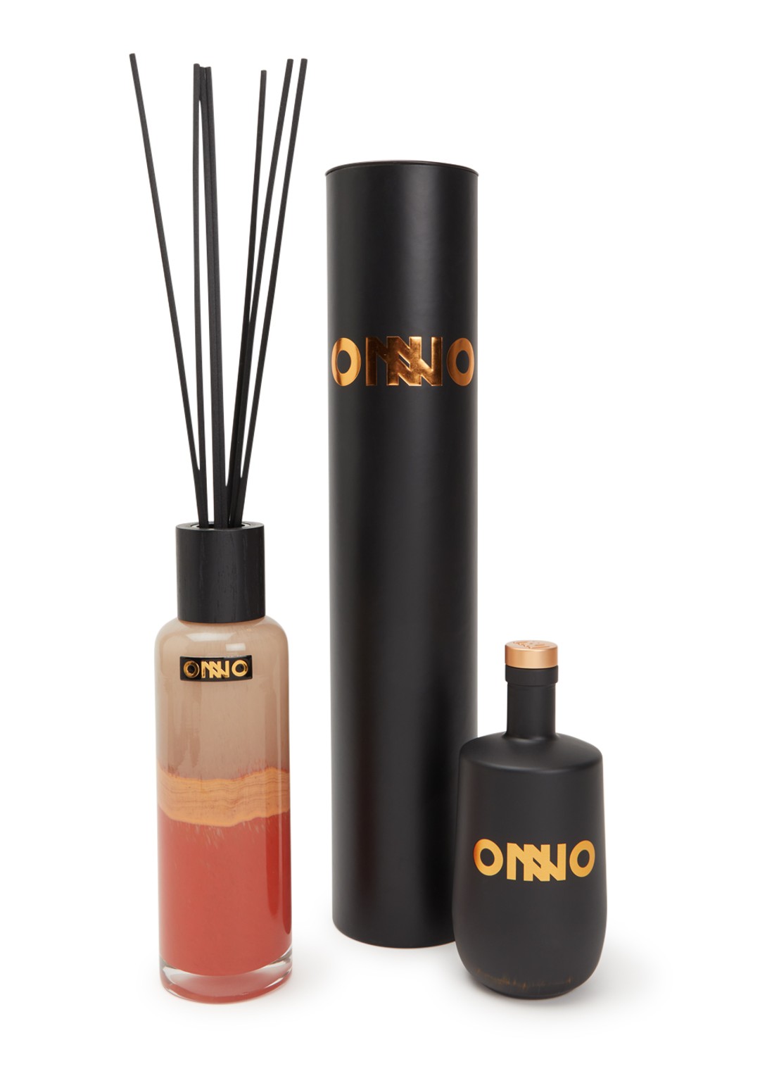 Onno Art Gigi Diffuser set - geurstokjes in geschenkverpakking - voorkant 2 koraalroze