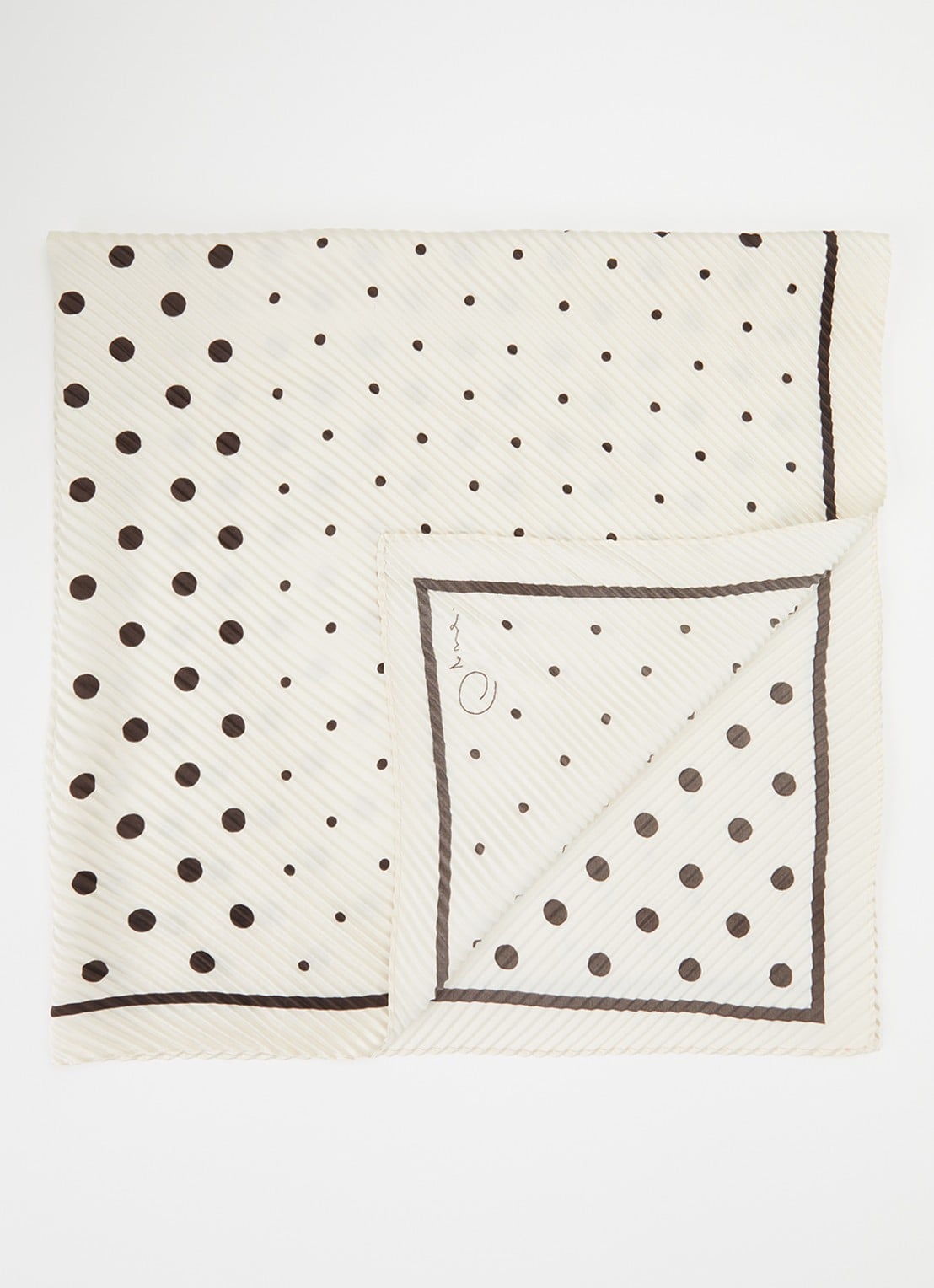 OPUS Arienna sjaal met stippenprint 65 x 65 cm - voorkant gebroken wit