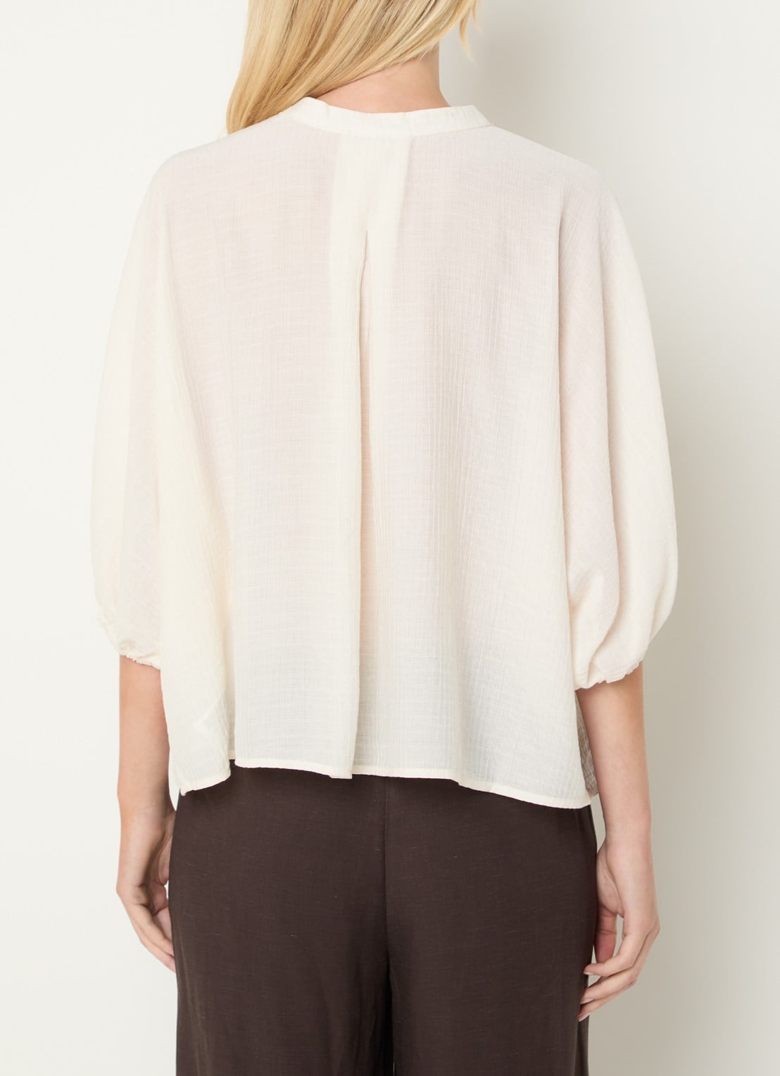 OPUS Blouse met ballonmouw - achterkant 4 gebroken wit
