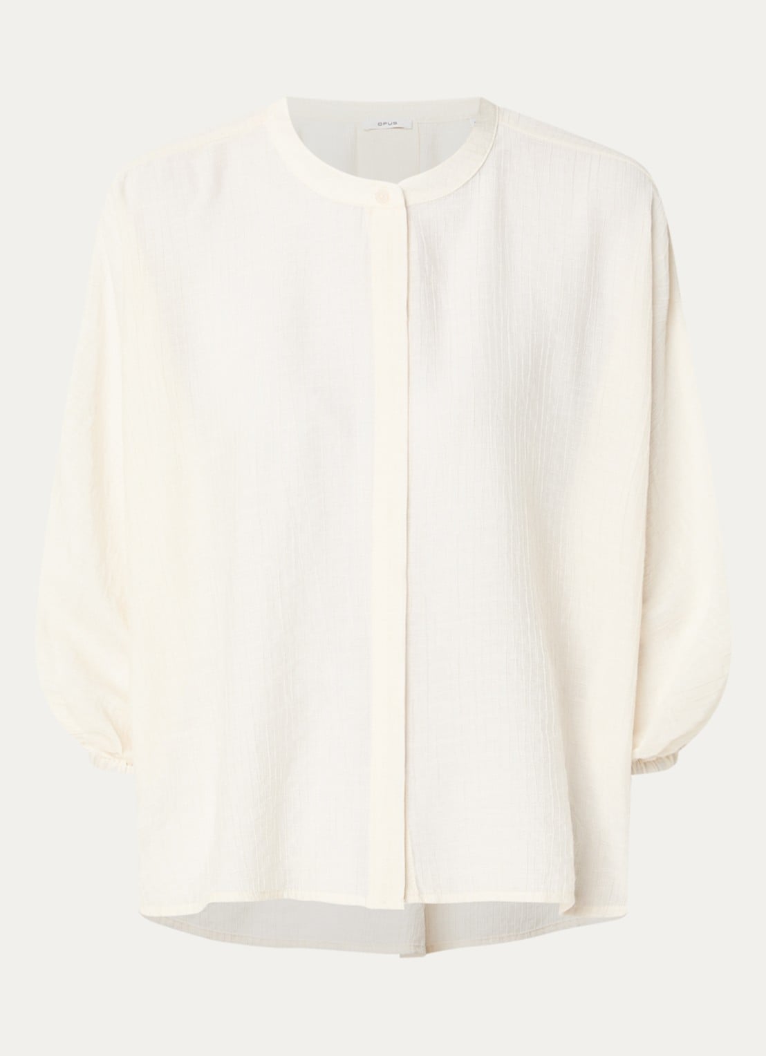 OPUS Blouse met ballonmouw - voorkant gebroken wit