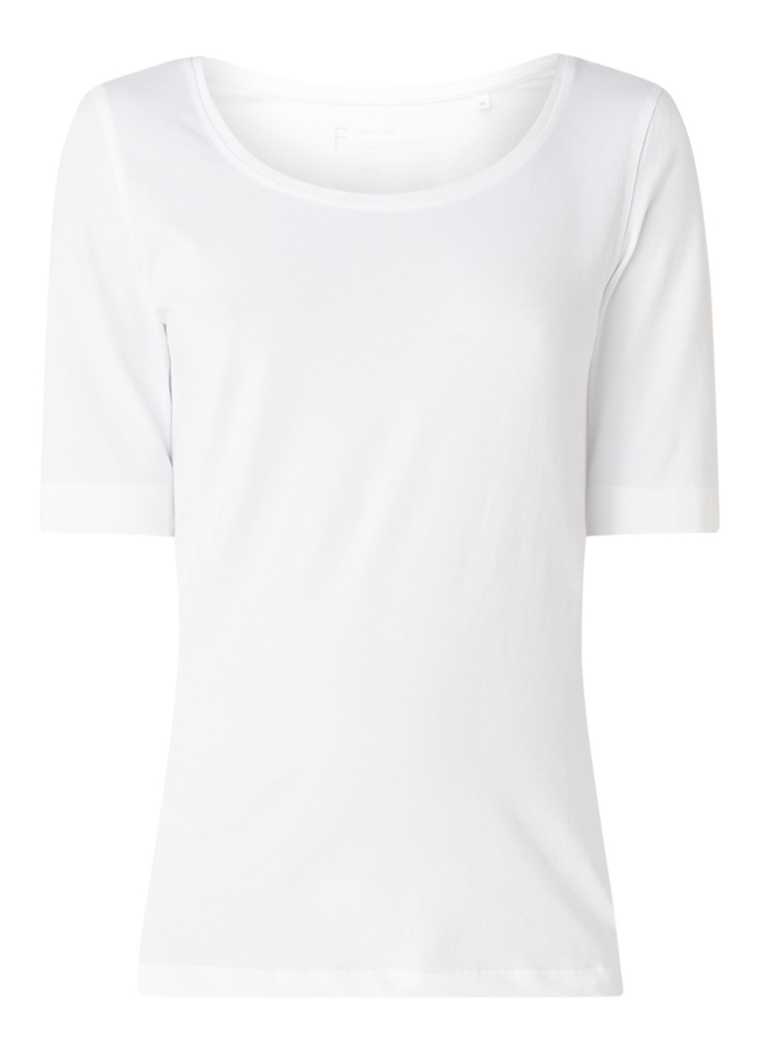 OPUS Daily basic T-shirt van katoen met ronde hals - voorkant 2 wit