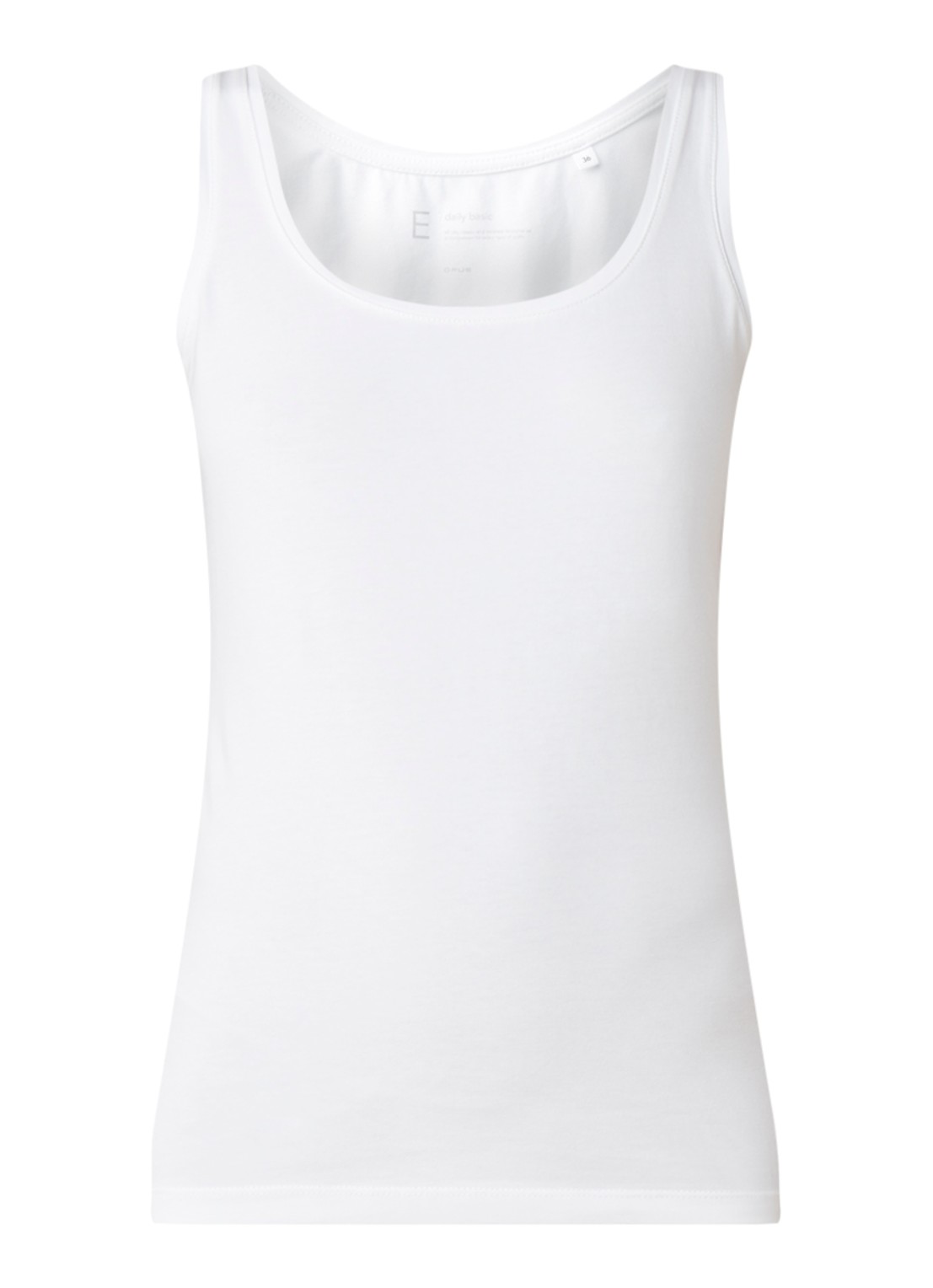 OPUS Daily tanktop van katoen met ronde hals - voorkant 2 wit