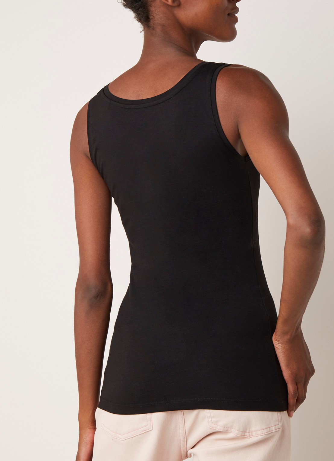 OPUS Daily tanktop van katoen met ronde hals - achterkant zwart