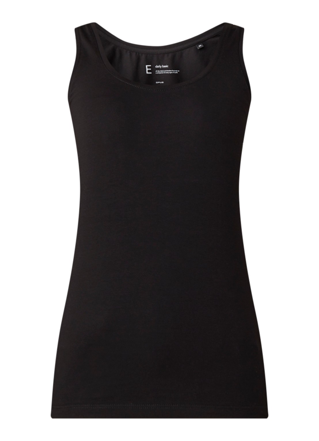 OPUS Daily tanktop van katoen met ronde hals - voorkant 2 zwart