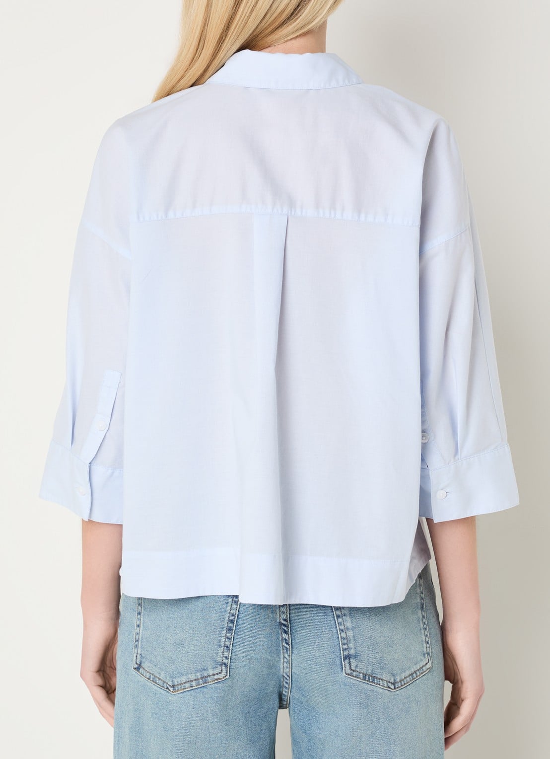 OPUS Fadessa blouse met kraag - achterkant 4 blauwgrijs