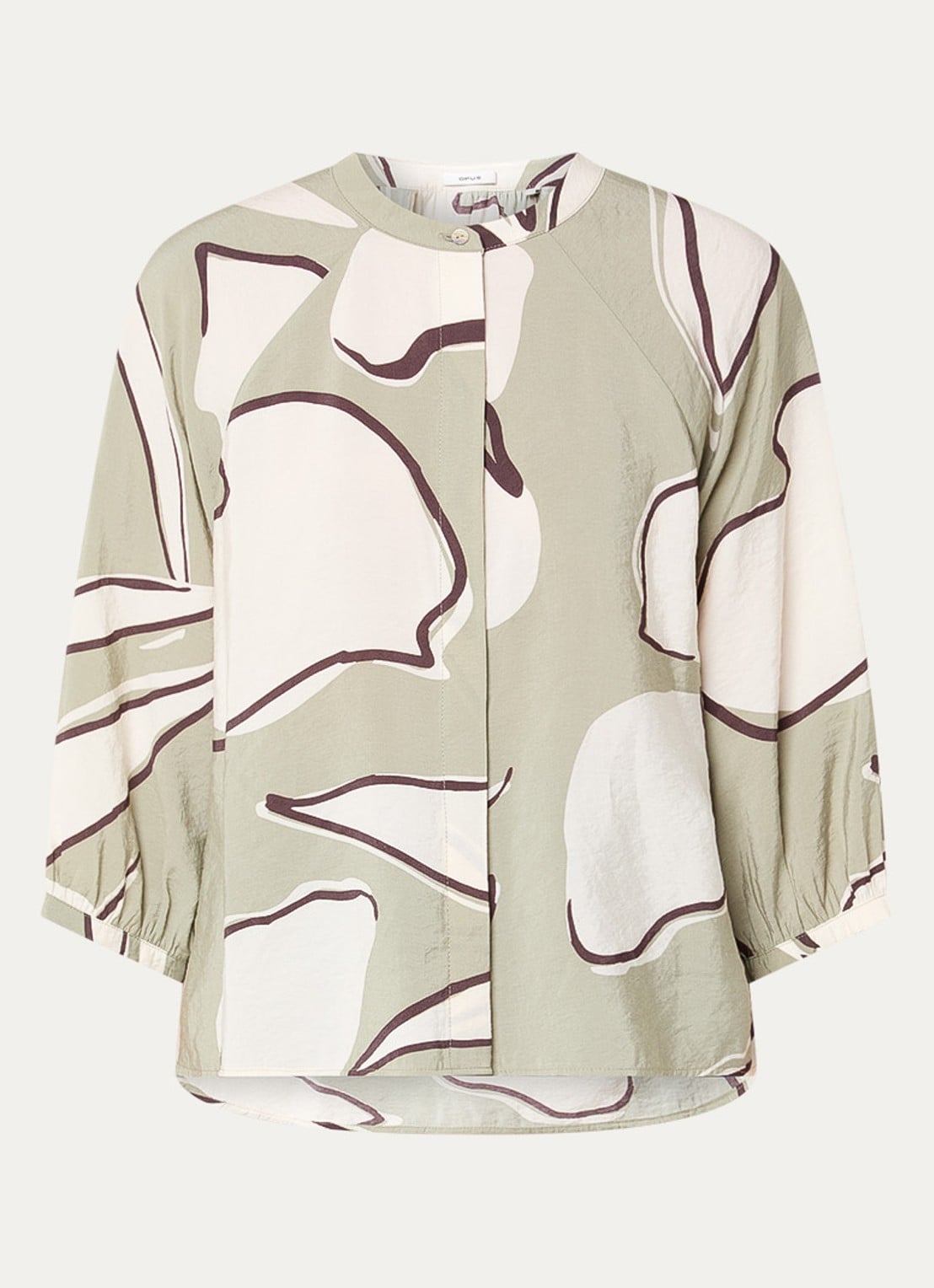 OPUS Faloom blouse met print - voorkant 2 olijfgroen