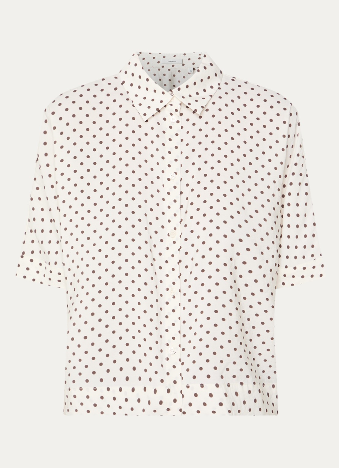 OPUS Farise blouse met stippenprint - voorkant 2 gebroken wit
