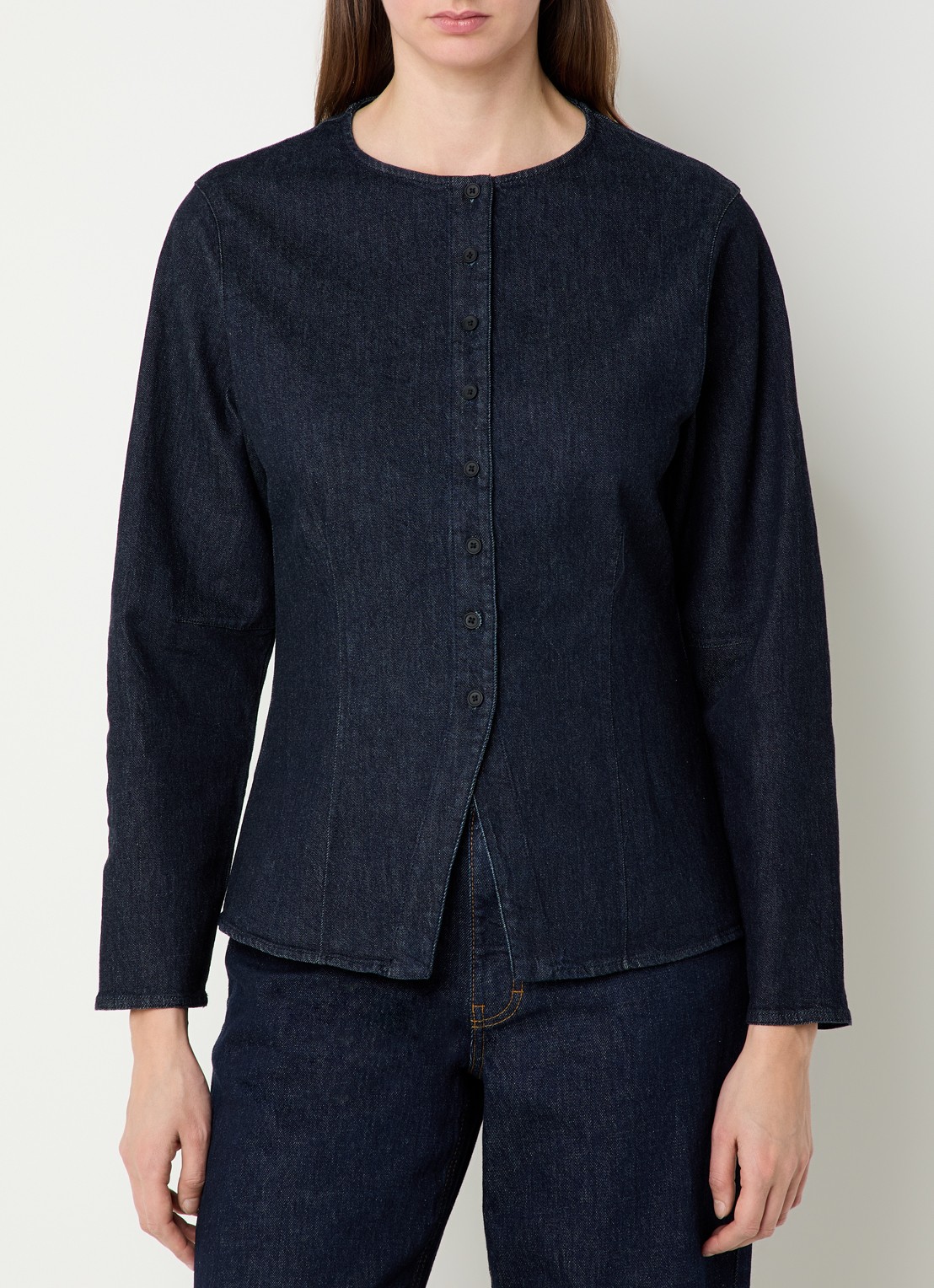 OPUS Fartis blouse van denim - detail 4 indigo