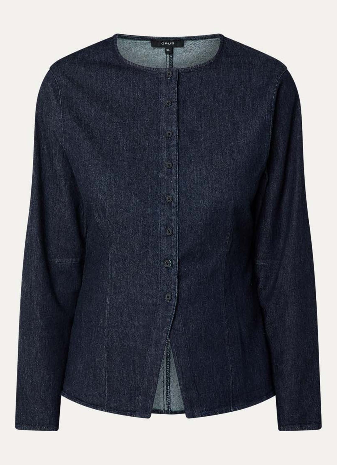 OPUS Fartis blouse van denim - voorkant indigo