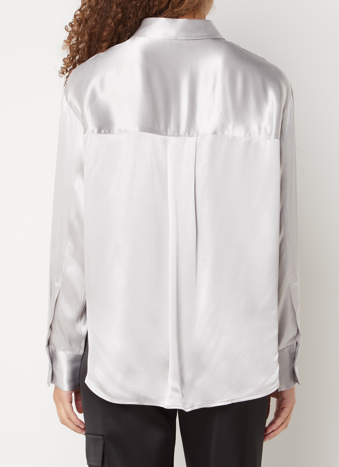 OPUS Feppe blouse van satijn - achterkant 3 grijs