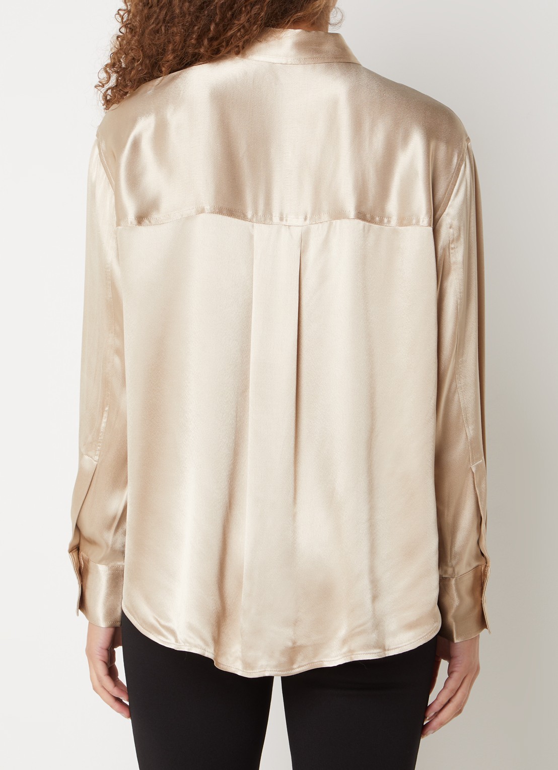 OPUS Feppe blouse van satijn - achterkant 3 zalmroze
