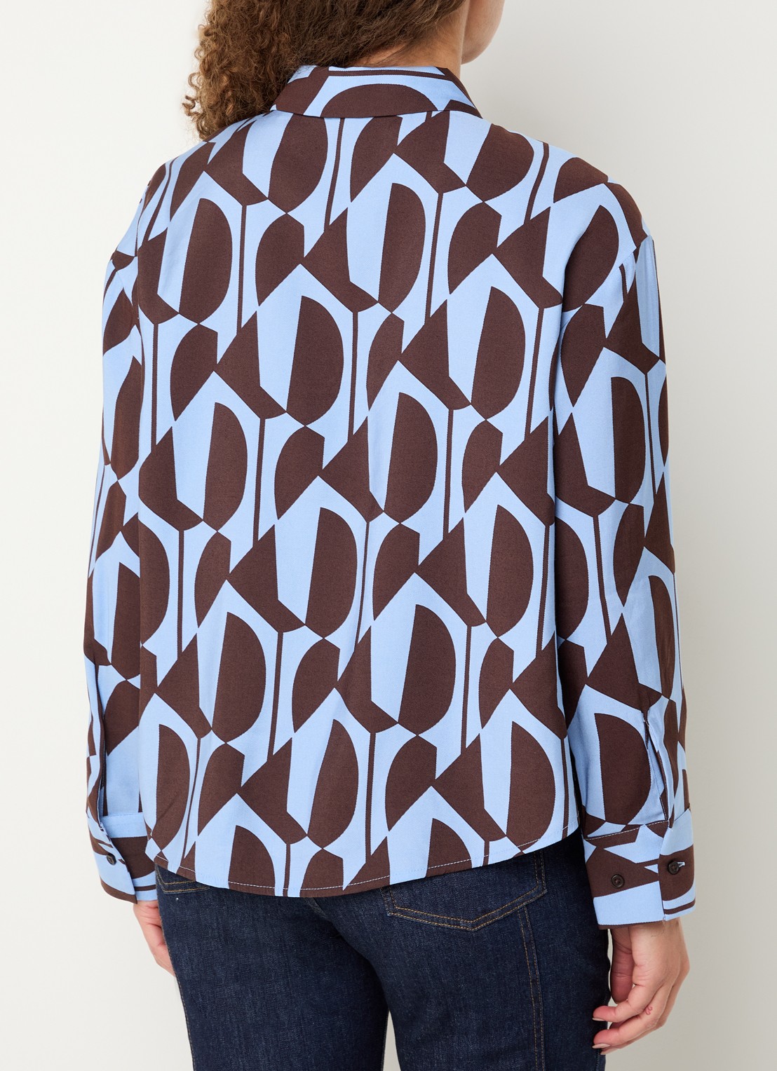 OPUS Fetro blouse met print - achterkant 3 blauw