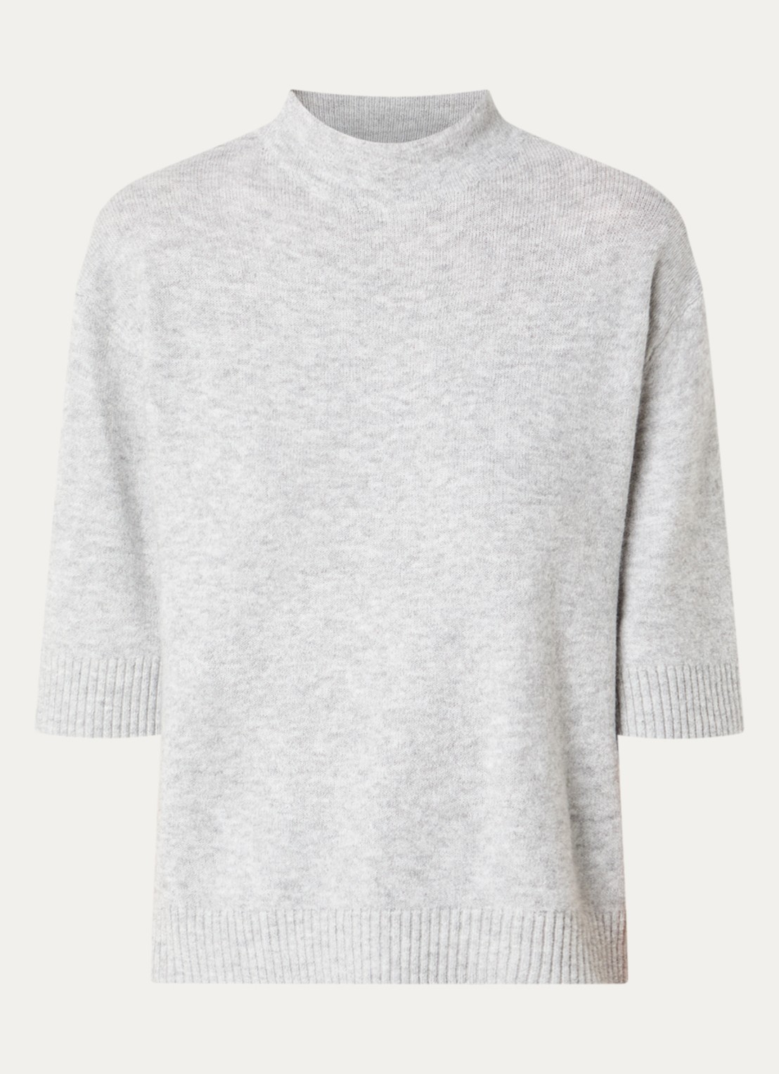 OPUS Fijngebreide pullover in wolblend - voorkant 2 grijsmele