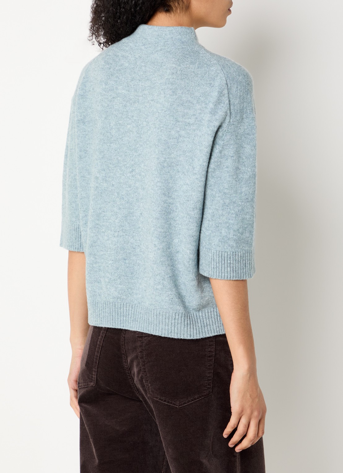 OPUS Fijngebreide pullover in wolblend - achterkant 4 staalblauw