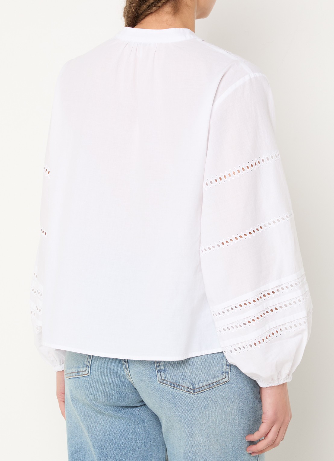 OPUS Filandra tuniek met broderie - achterkant wit