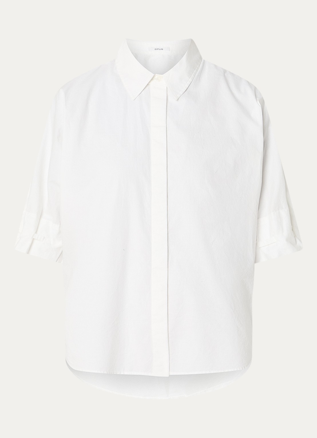 OPUS Finoa blouse met korte mouw - voorkant wit