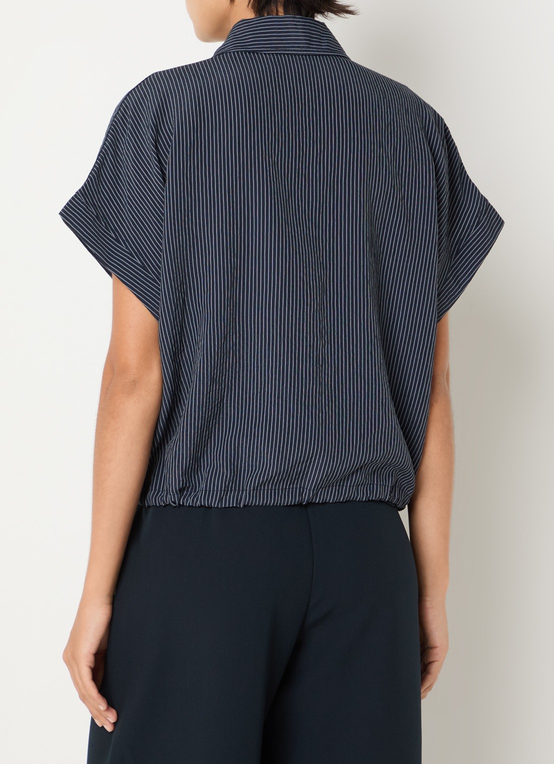 OPUS Flaneta blouse met streepprint - achterkant 3 donkerblauw
