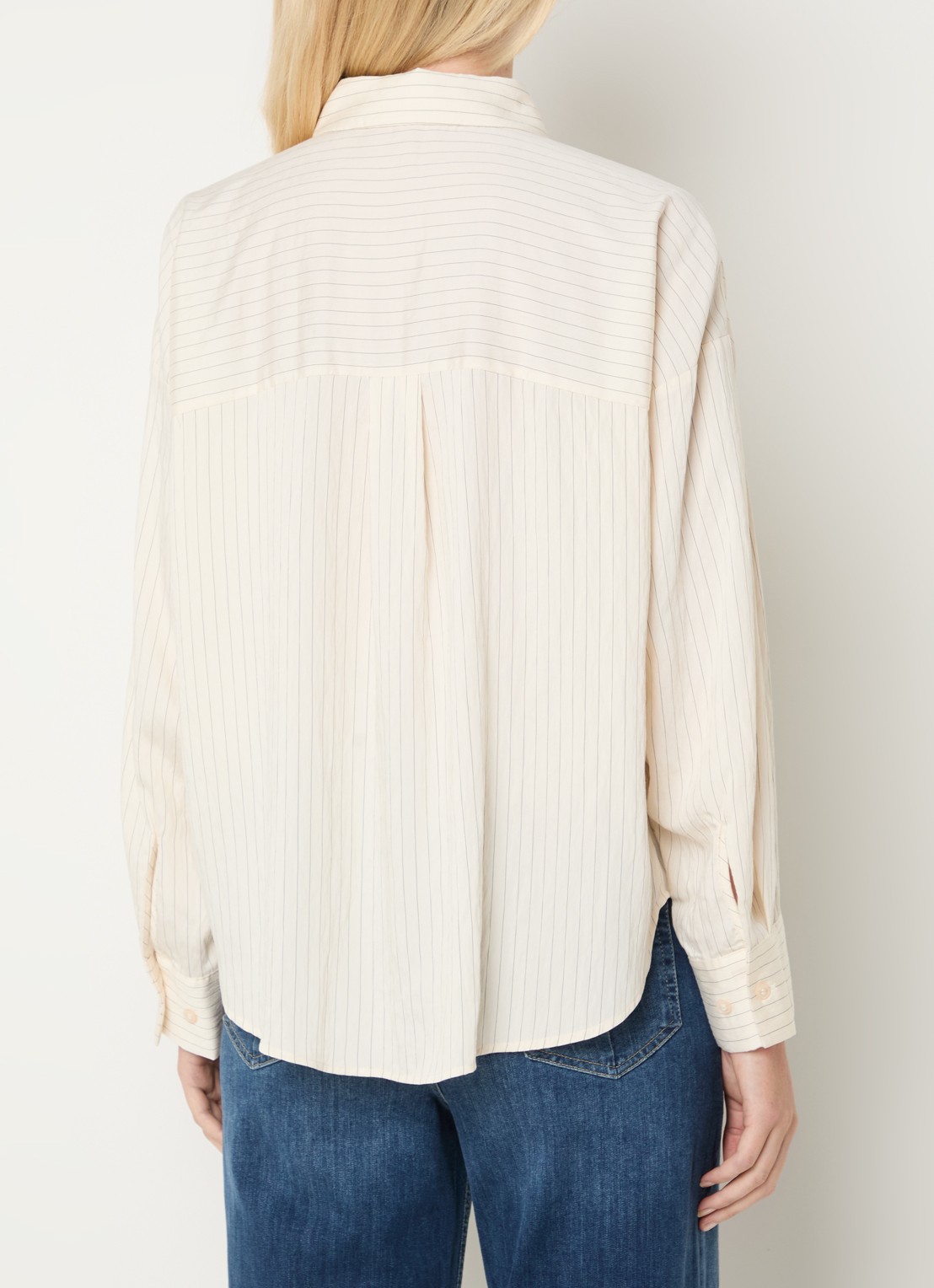 OPUS Flui blouse met streepprint - achterkant 4 gebroken wit