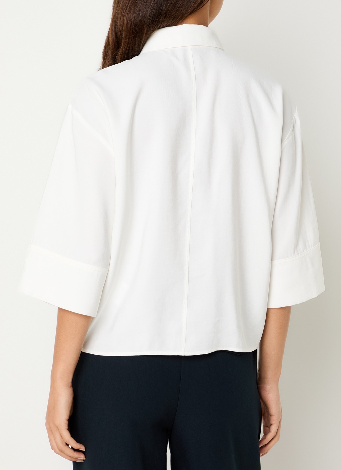 OPUS Fotori blouse met plooidetail - achterkant 2 wit