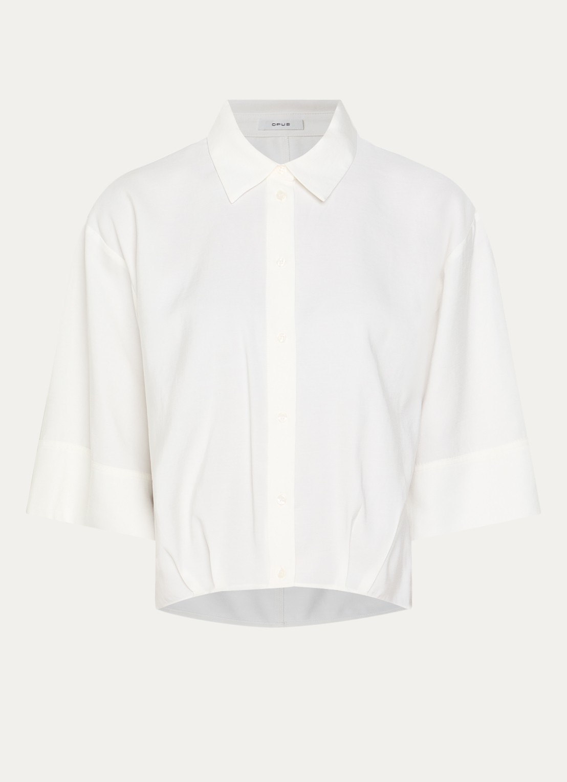 OPUS Fotori blouse met plooidetail - voorkant 3 wit