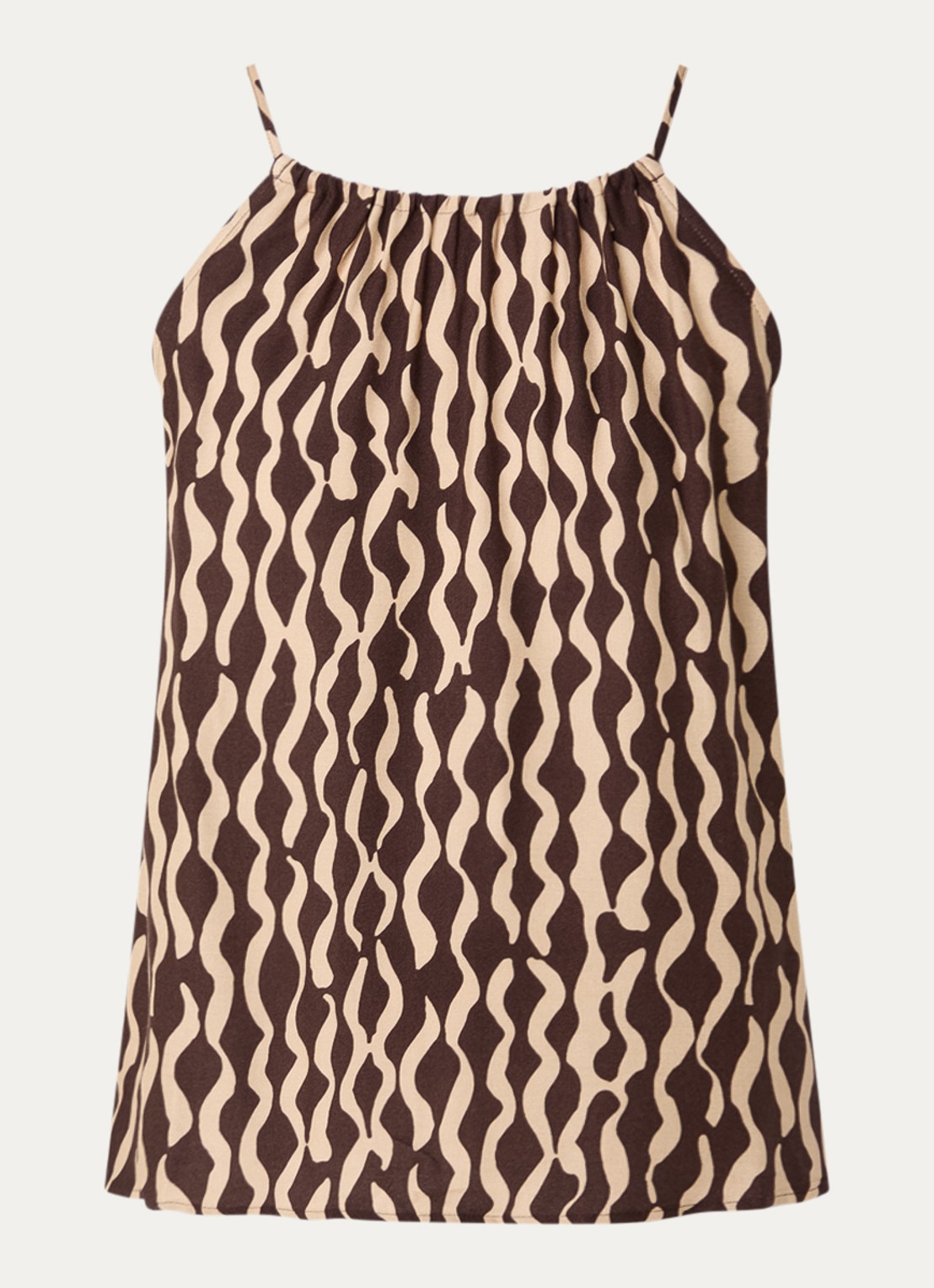 OPUS Foyage Motion haltertop met print - voorkant bruin