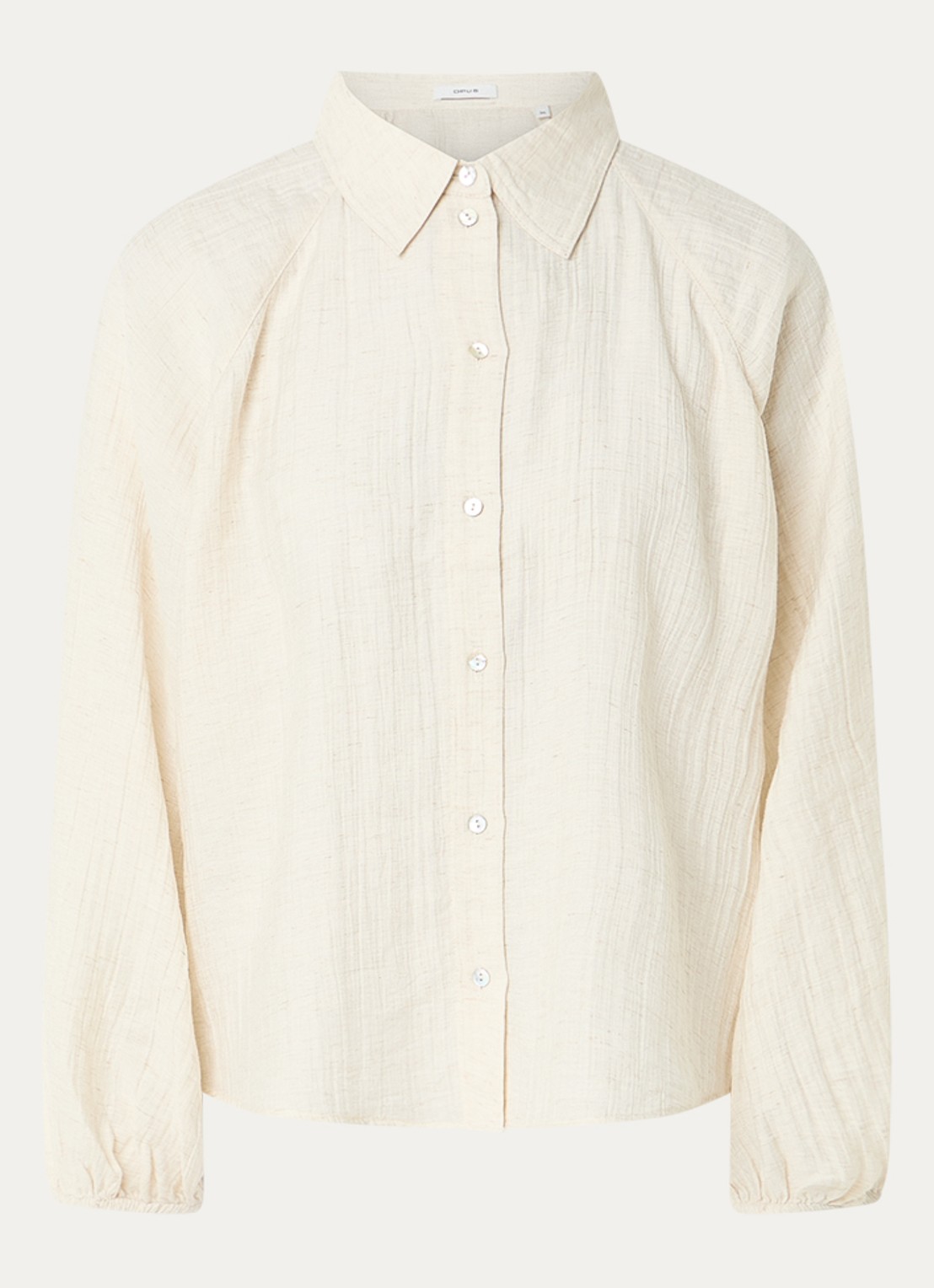 OPUS Framatica blouse in linnenblend - voorkant 2 creme