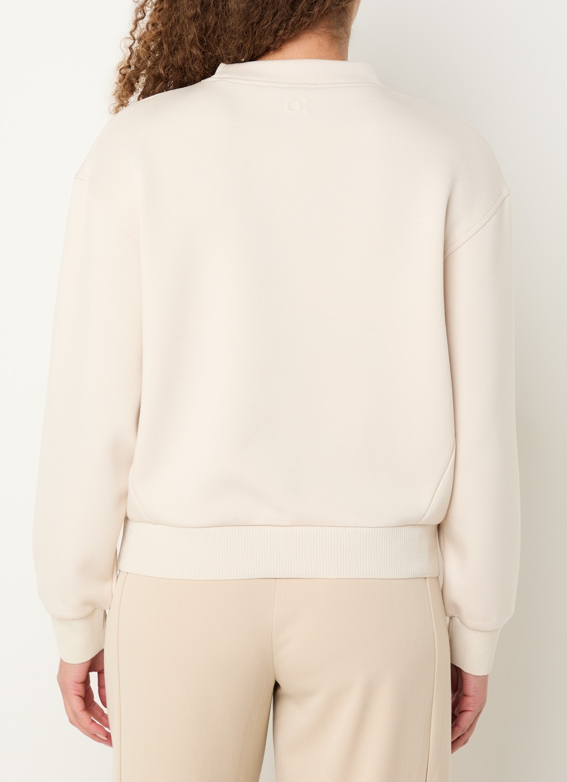 OPUS Gaikito sweater met ronde hals - achterkant naturel