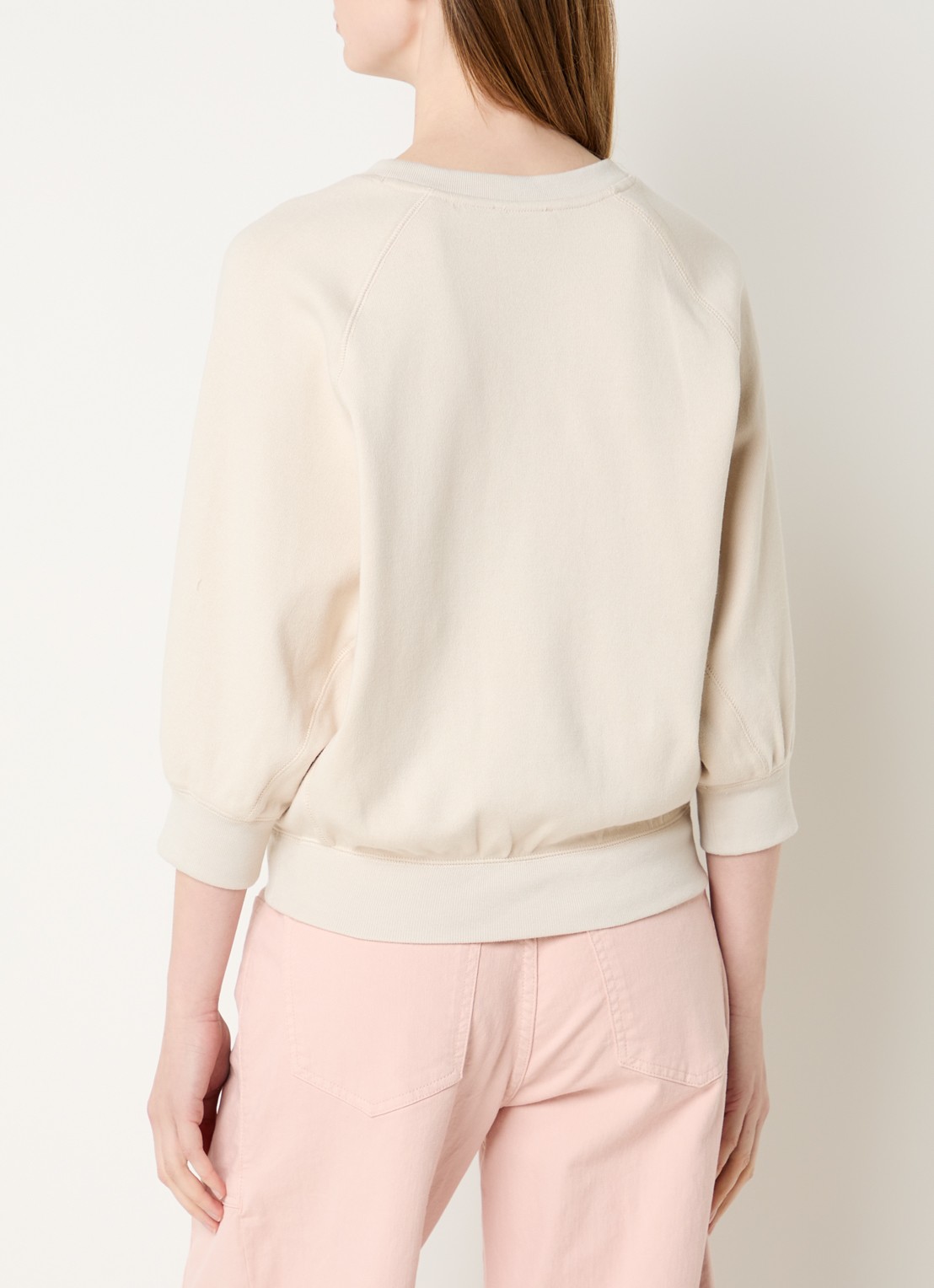OPUS Garki sweater met ronde hals - achterkant 3 naturel