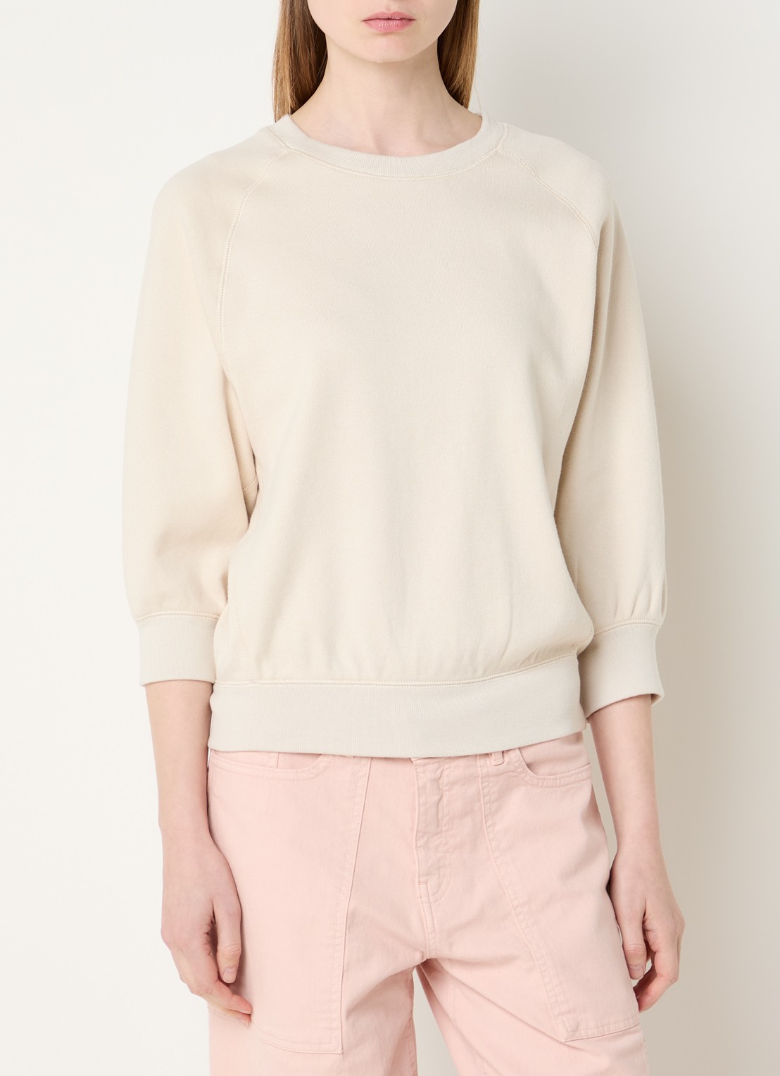 OPUS Garki sweater met ronde hals - detail 4 naturel