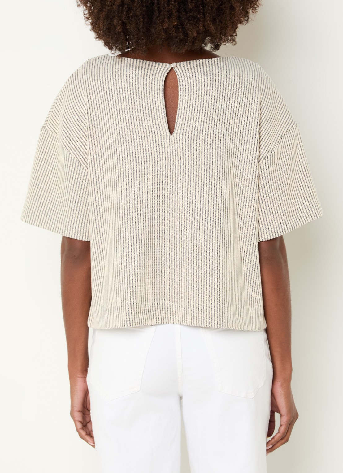 OPUS Gauster top met ribstructuur - achterkant 2 beige