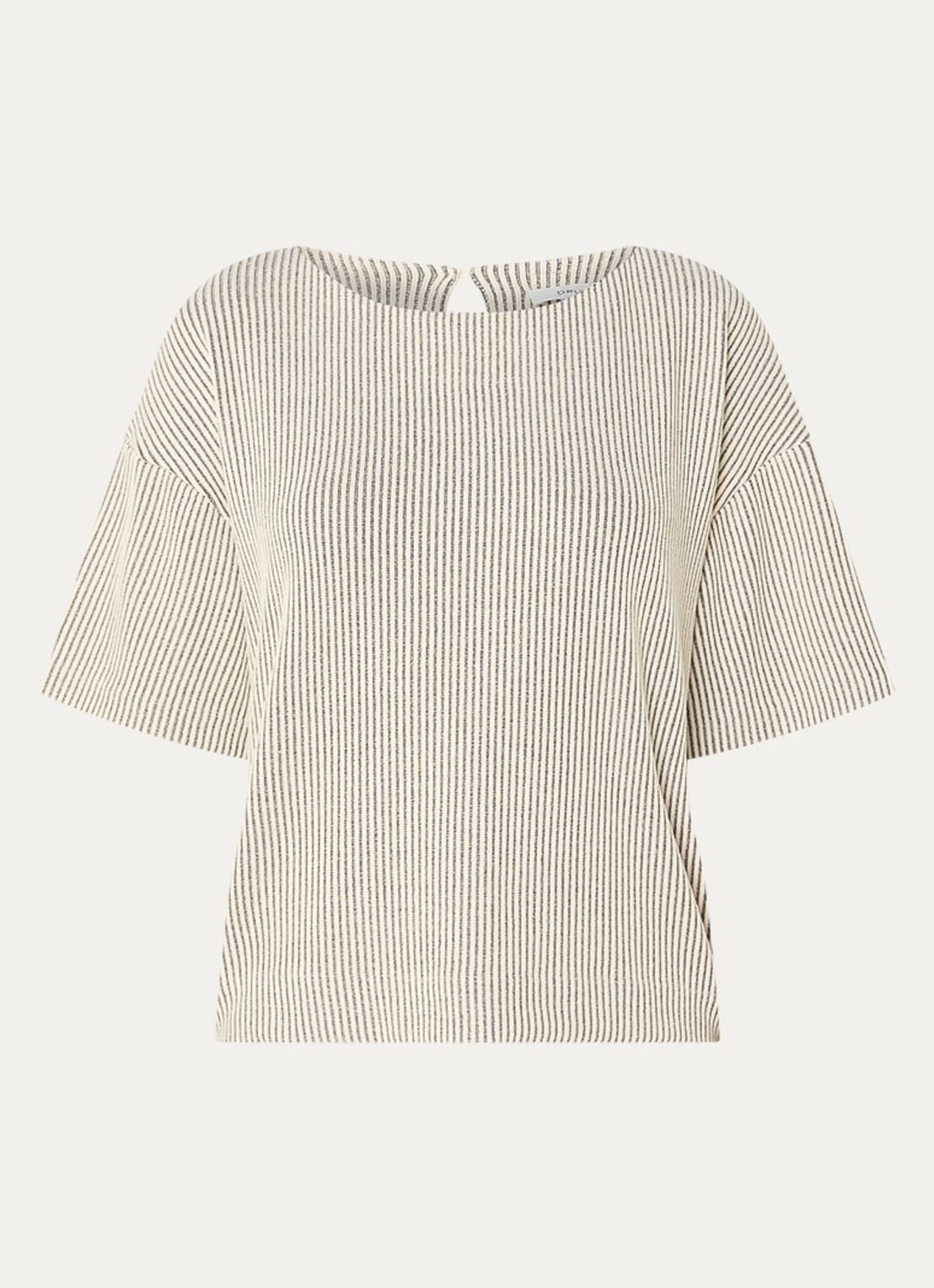 OPUS Gauster top met ribstructuur - voorkant 3 beige