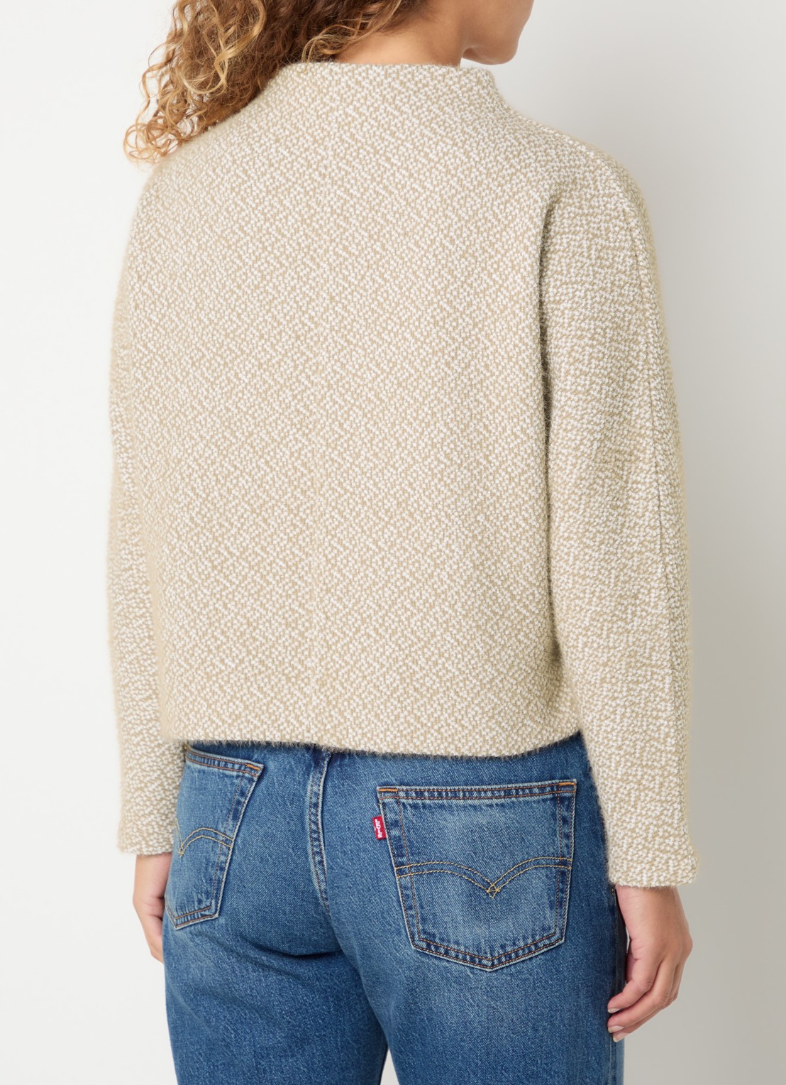 OPUS Genuri sweater met print - achterkant 2 lichtbruin