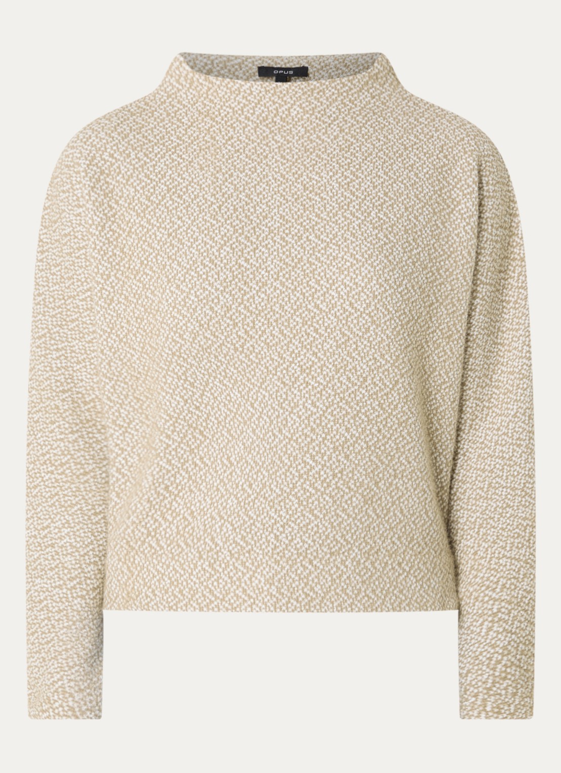 OPUS Genuri sweater met print - voorkant 3 lichtbruin