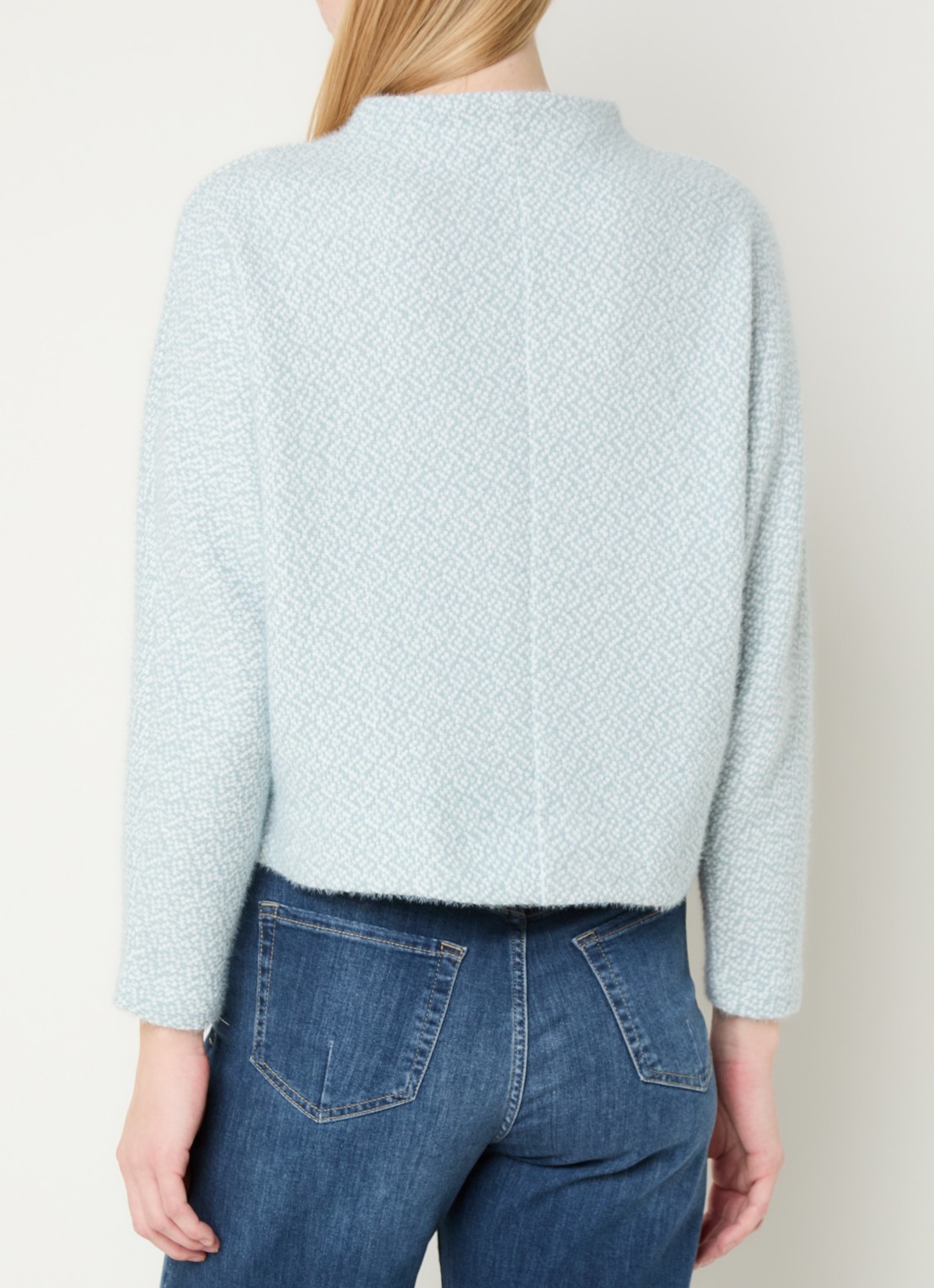 OPUS Genuri sweater met print - achterkant 4 turquoise