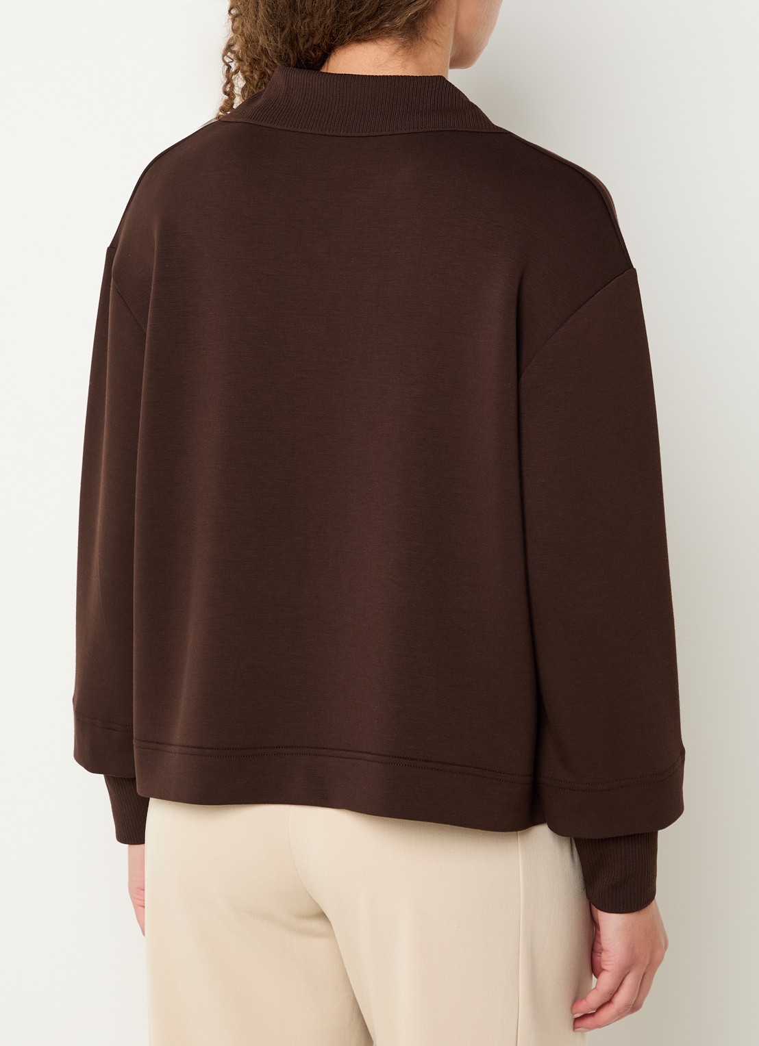 OPUS Ghya sweater met V-hals - achterkant 4 bruin