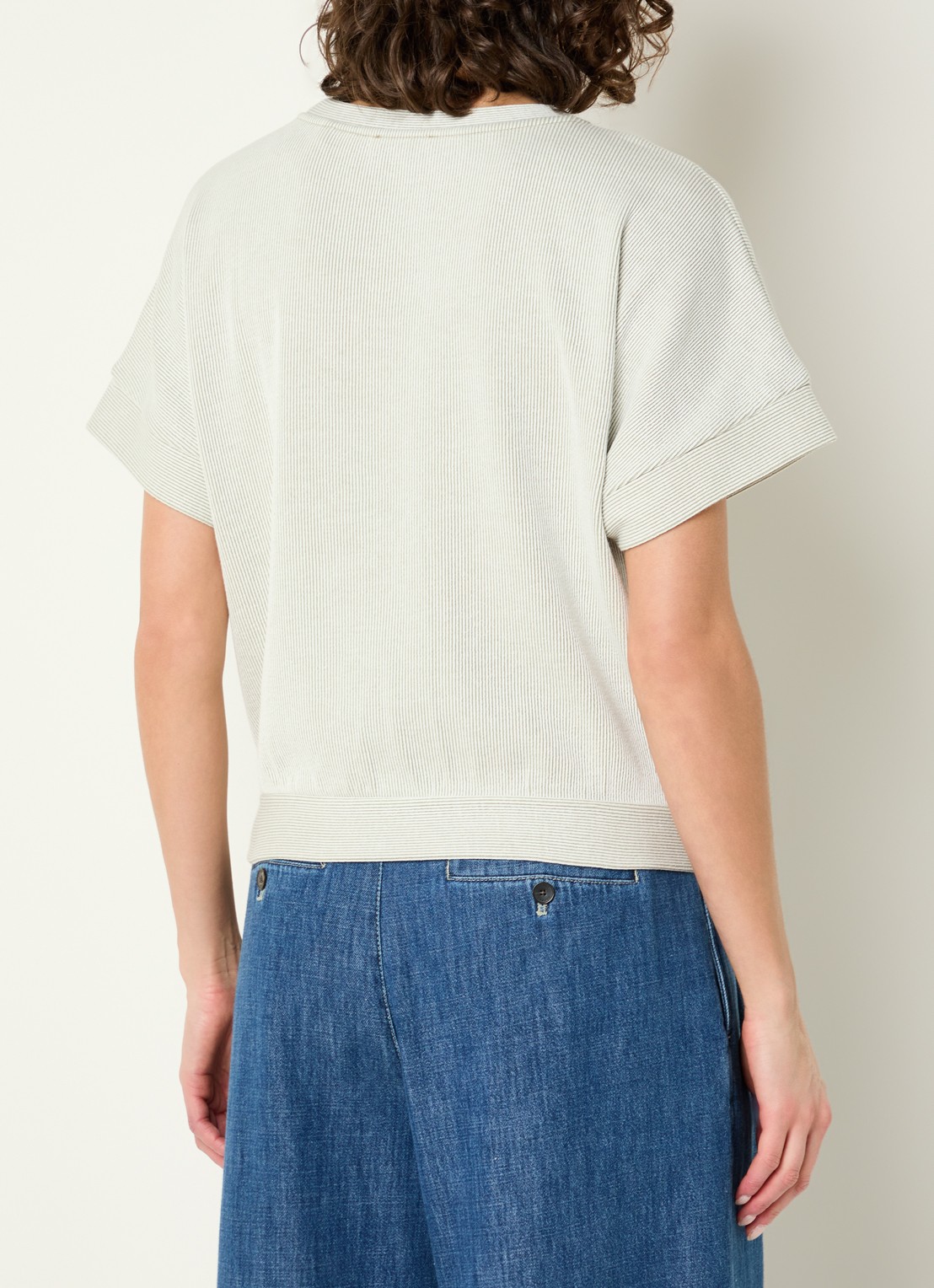 OPUS Gimos top met streepprint - achterkant 2 groen