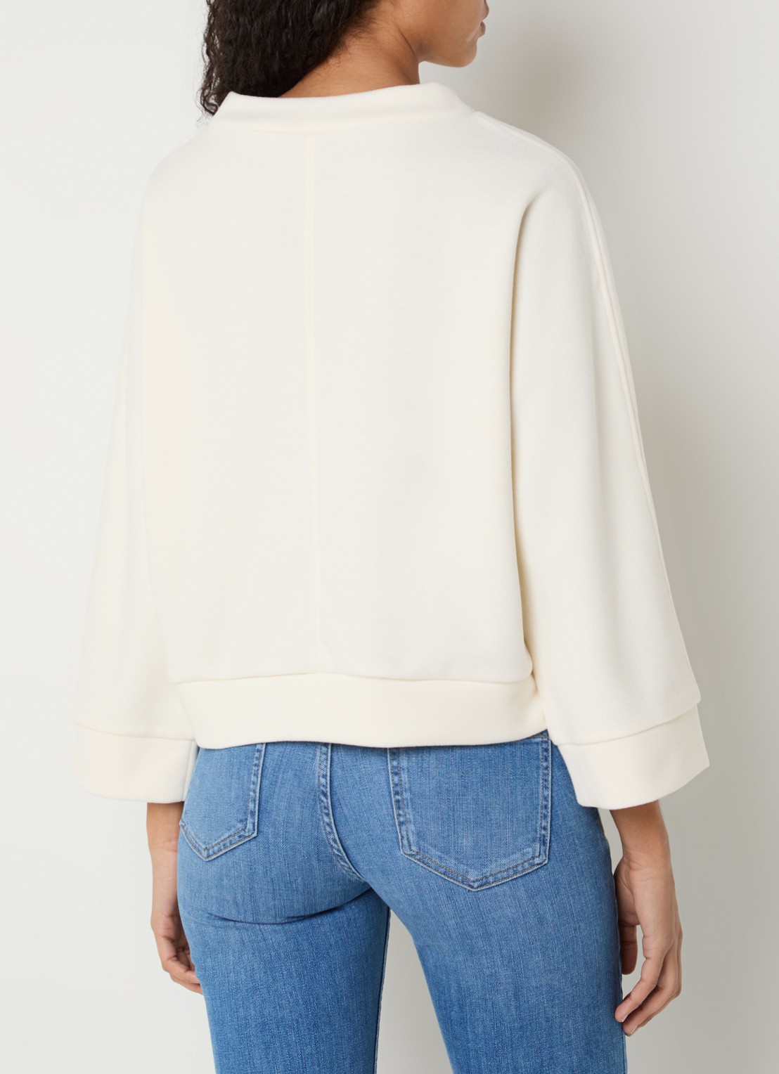 OPUS Gitani sweater met boothals - achterkant 4 gebroken wit