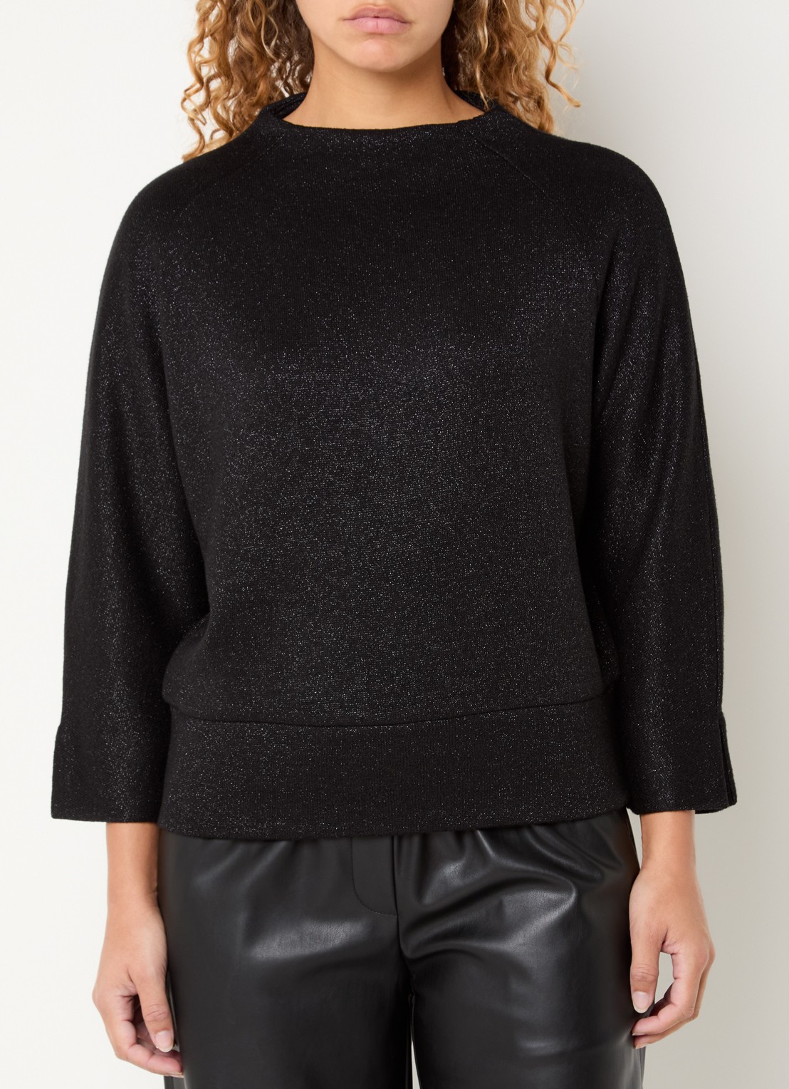 OPUS Glantina trui met lurex - detail 4 zwart