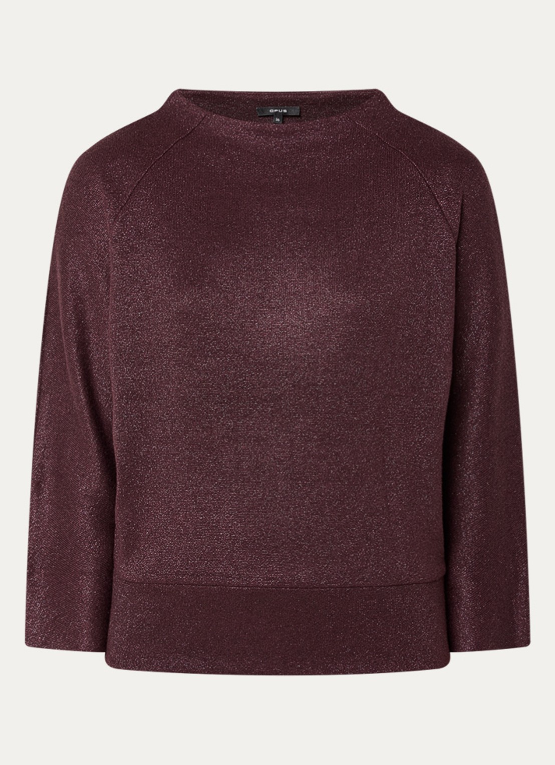 OPUS Glantina trui met lurex - voorkant 2 kastanjebruin