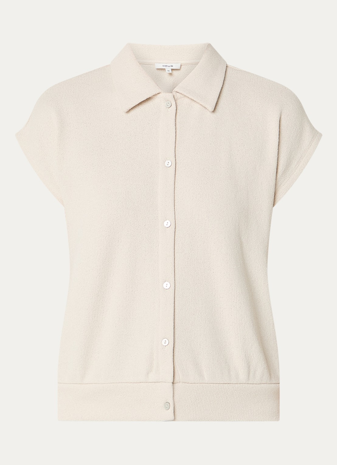 OPUS Glaya mouwloze blouse - voorkant 3 creme