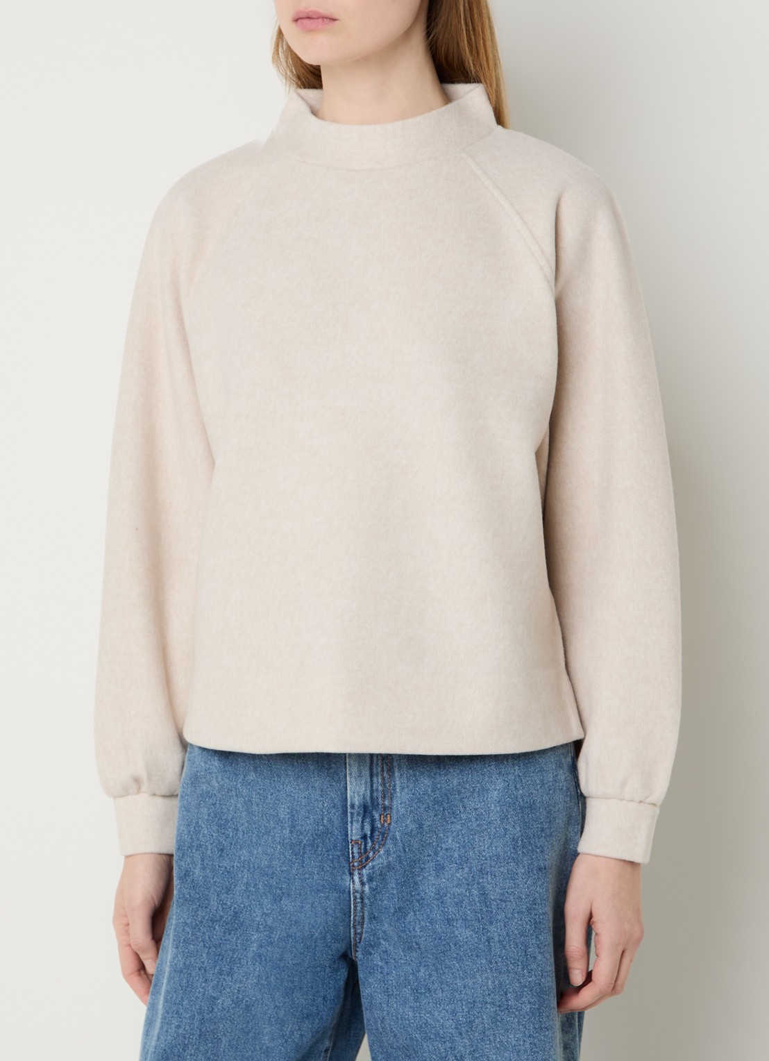 OPUS Grapina sweater met opstaande kraag - detail 2 ivoor