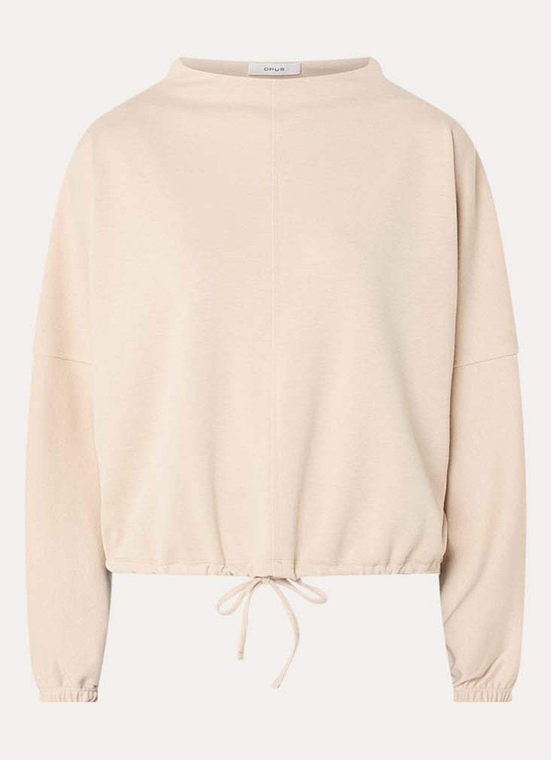 OPUS Gumipa sweater met trekkoord - voorkant 3 beige